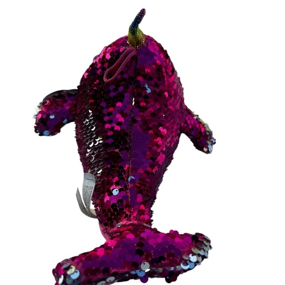 Pink Sequin Narwhal Plush - Picture 3 of 4